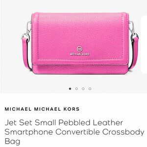 Michael Kors pink pebbled leather crossbody purse